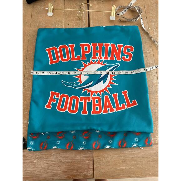Miami dolphins pillow cases NWT 17X17 NFL football  set of 2 - Picture 8 of 9